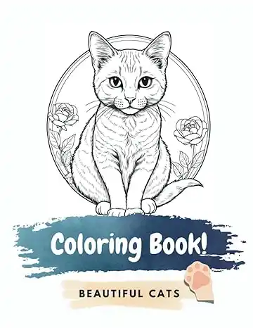 Coloring Book Beautiful Cats for kids and adults